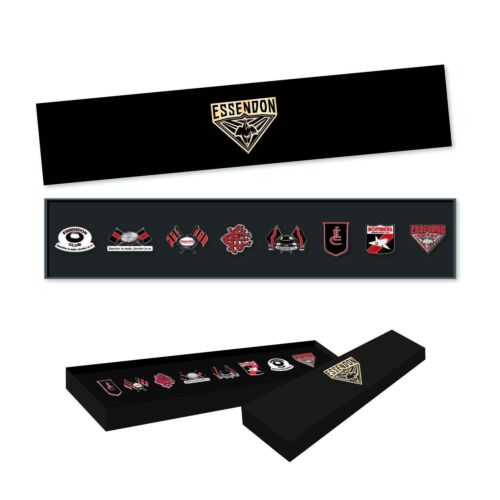 Essendon Bombers AFL Team Set Of 8 Pin Collection Set In Presentation Box