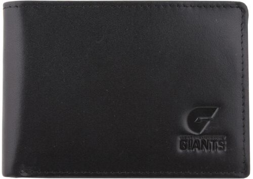 Greater Western Sydney GWS Giants AFL Team Logo Black Leather Mens Wallet Boxed Great gift Idea