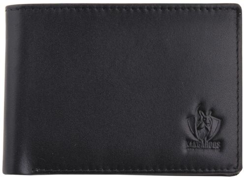 North Melbourne Kangaroos AFL Team Logo Black Leather Mens Wallet Boxed Great gift Idea