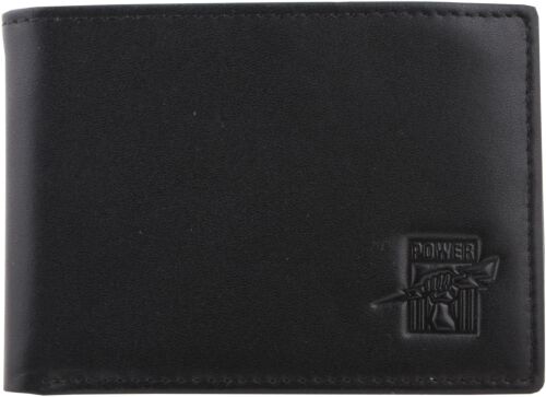 Port Adelaide Power AFL Team Logo Black Leather Mens Wallet Boxed Great gift Idea