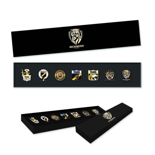 Richmond Tigers AFL Team Set Of 7 Pin Collection Set In Presentation Box 