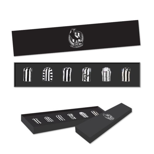 Collingwood Magpies AFL Team Set Of 6 Guernsey Pin Collection In Presentation Box