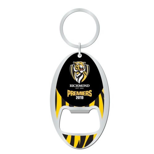 Richmond Tigers AFL 2019 Premiers Bottle Opener Metal Keyring Key Ring 