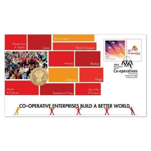 2012 $1 International Year Of The Co-Operative Enterprises Build A Better World Stamp & Coin Cover PNC