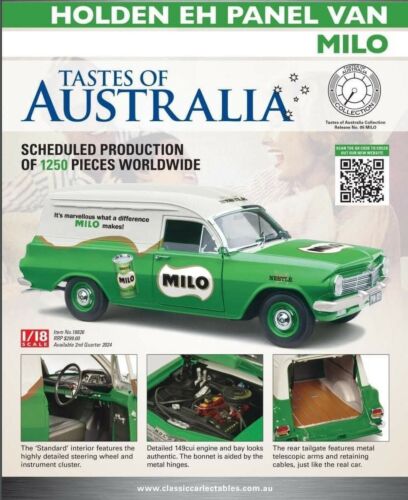 PRE ORDER $50 DEPOSIT-  Holden EH Panel Van Tastes Of Australia Collection #5 Milo 1:18 Scale Die Cast Model Car (FULL PRICE - $299.00)