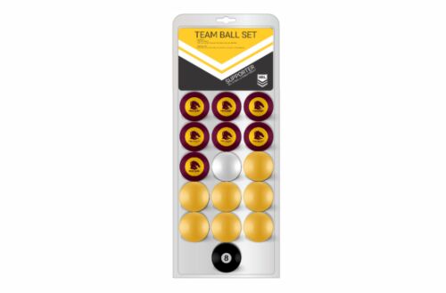 Brisbane Broncos NRL Full Set of 16 Pool Balls Team Logo