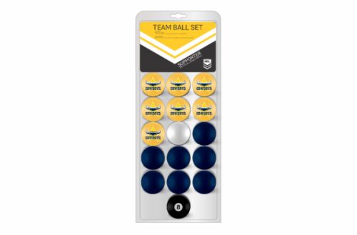 North Queensland Cowboys NRL Set of 16 Pool Balls Team Logo