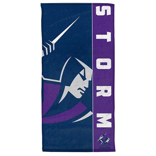Melbourne Storm NRL Team Logo Cotton Velour Beach Towel 