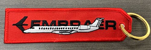 Embraer Military Jet Remove Before Flight Aviation Fabric Keyring Key Ring