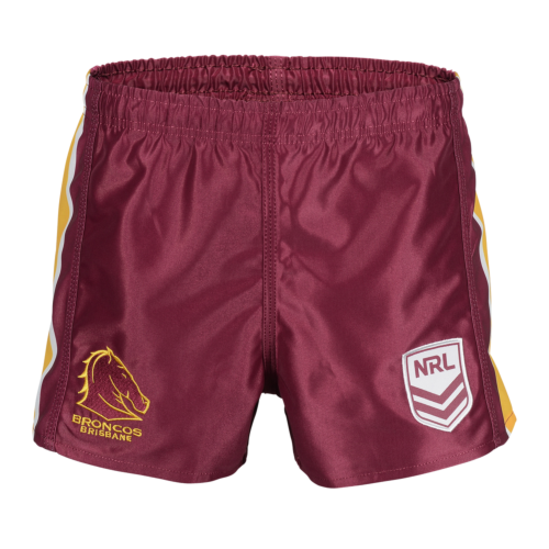 Brisbane Broncos NRL Team Tidwell Mens Adult Maroon Supporter Shorts