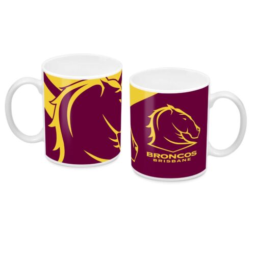 Brisbane Broncos NRL Large Team Logo Ceramic Coffee Mug