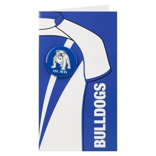 Canterbury Bulldogs NRL Team Logo Badged Birthday Card Gift Card Blank With Envelope