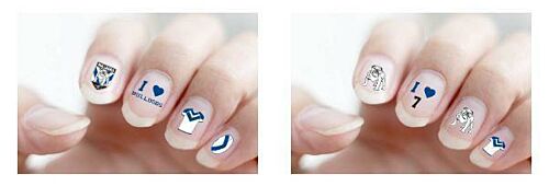 Canterbury Bulldogs NRL Team Logo Colour Finger Toe Nail Art Decal Stickers Gel or Polish