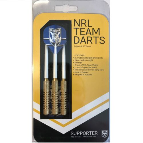 Canterbury Bulldogs Set 3 NRL 23g Steel Tip Darts With 6 Flights Made In England