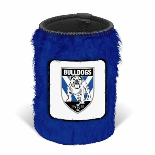 Canterbury Bulldogs NRL Team Logo Fluffy Furry Can Cooler Drink Stubby Holder