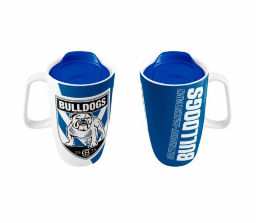 Canterbury Bulldogs NRL Team Logo 500mL Ceramic Travel Mug With Handle