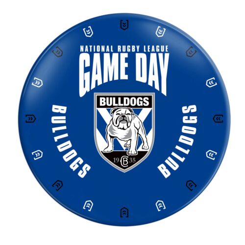 Canterbury Bulldogs NRL Team Logo Plastic Melamine Game Day 20cm Snack Plate 