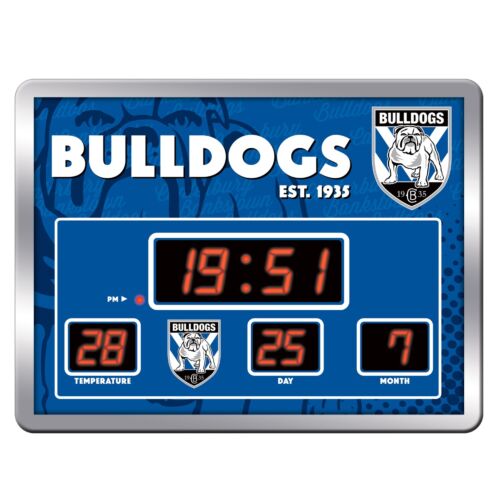 Canterbury Bulldogs NRL Team LED Scoreboard Clock Digital Time Date Temperature