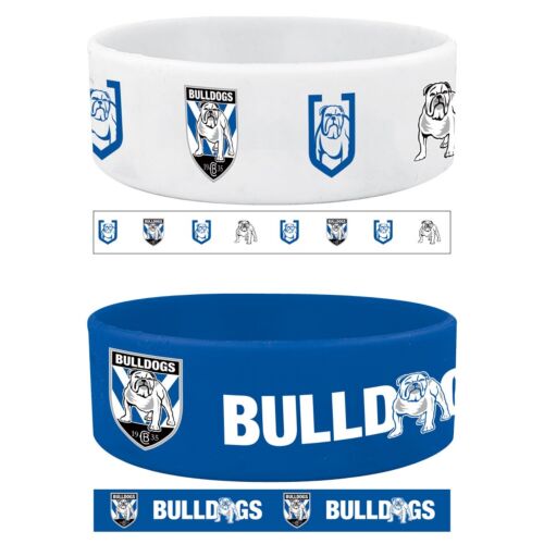 Canterbury Bulldogs NRL Team Logo Pack Of 2 Silicone Supporter Wrist Bands 