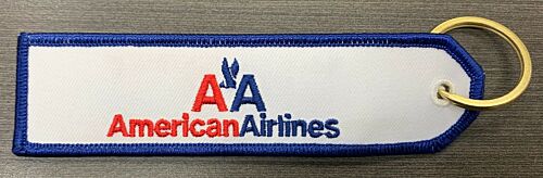 American Airlines Old Remove Before Flight Aviation Fabric Keyring Key Ring 