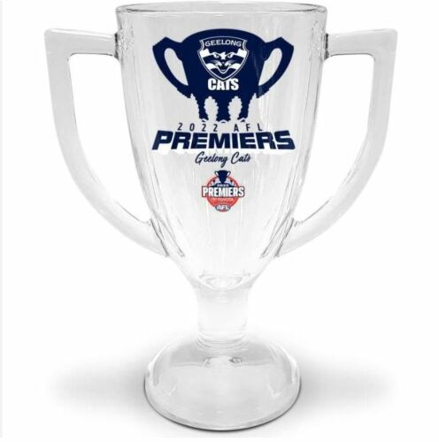Geelong Cats 2022 AFL Premiers Back To Back 400ml Premiership Trophy Glass