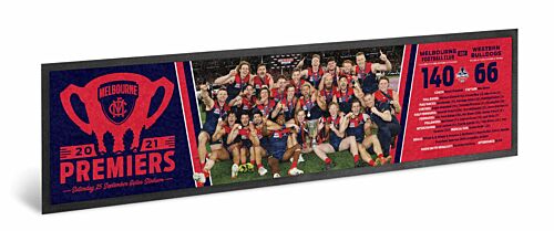 Melbourne Demons 2021 AFL Premiers Team Image Rubber Back Bar Runner Mat