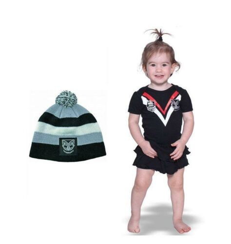 Set of 2 New Zealand Warriors NRL Team Logo Girls Footysuit Tutu Frill Skirt Onesie Baby Toddler & Baby Toddler Beanie