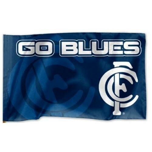 Carlton Blues AFL Game Day Supporter Flag on Stick 