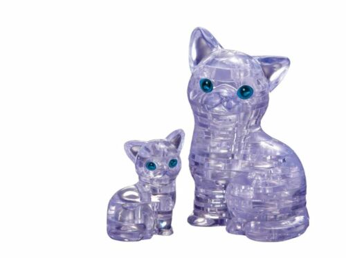 Clear Cat & Kitten 3D Crystal Jigsaw Puzzle 49 Pieces Fun Activity DIY Gift Idea