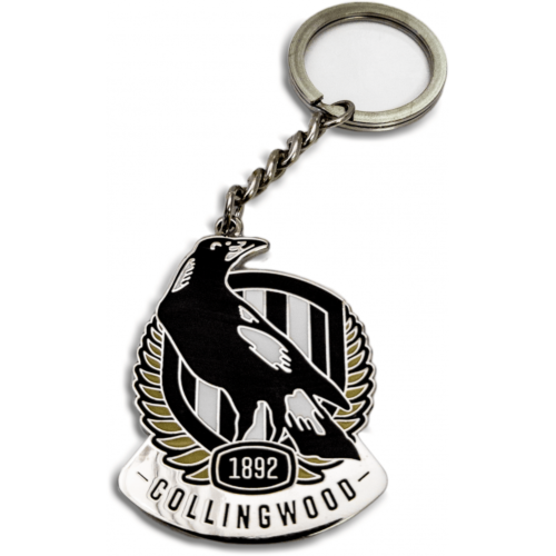 Collingwood Magpies AFL Team Logo Mascot Metal Keyring Key Ring 