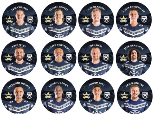 North Queensland Cowboys NRL Team Player Button Badges x24