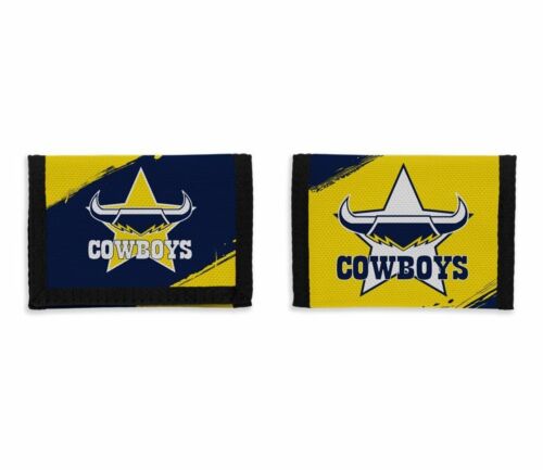 North Queensland Cowboys NRL Team Logo Nylon & Velcro Sports Wallet 