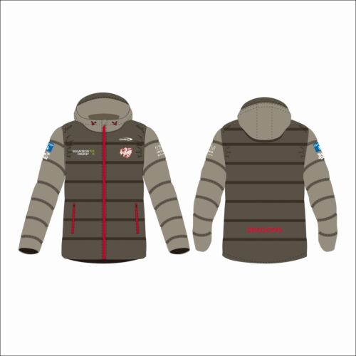 St George Dragons 2025 NRL Team Logo Mens Adult Grey Red Classic Sportswear Puffer Jacket