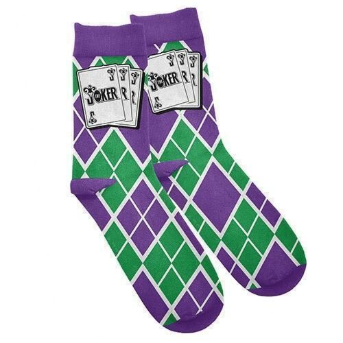 Joker Cards One Size Fits Most Knitted Socks Superhero DC Comics