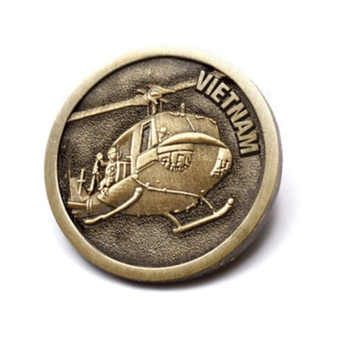 Vietnam War 20mm 3D Antique Brass Lapel Pin Badge