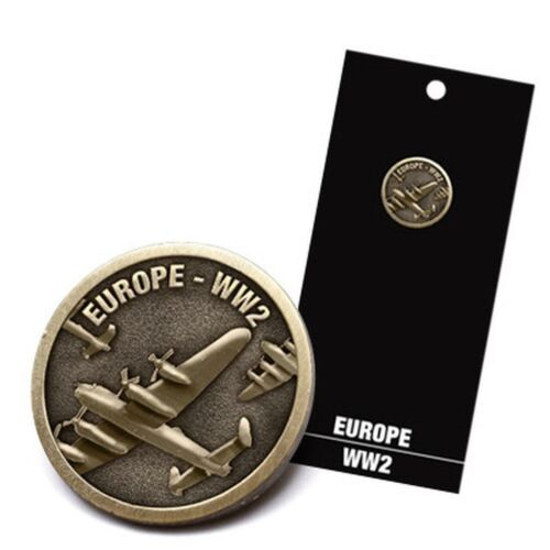 World War 2 WWII Europe 20mm 3D Antique Brass Lapel Pin Badge