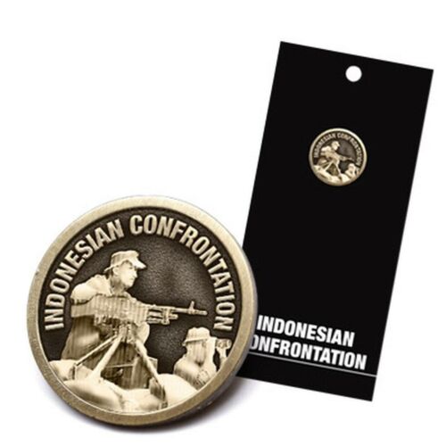 Indonesian Confrontation 20mm 3D Antique Brass Lapel Pin Badge