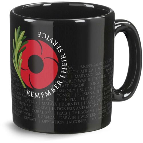 Remember Their Service Poppy 330ml Black Coffee Tea Mug Cup