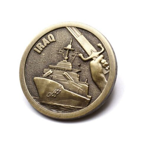 Iraq 20mm 3D Antique Brass Lapel Pin Badge