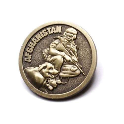 Afghanistan 20mm 3D Antique Brass Lapel Pin Badge