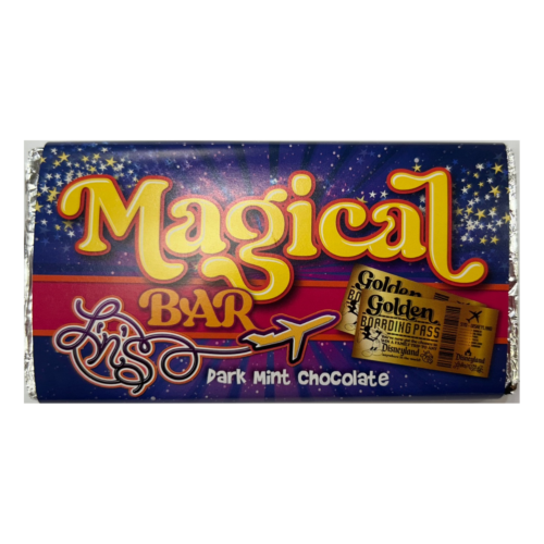 Dark Mint Magical Bar 50g Chocolate Bar - FIND A GOLDEN BOARDING PASS FOR A CHANCE TO WIN A FAMILY TRIP TO ANY DISNEYLAND ANYWHERE IN THE WORLD (Wonka Bar Replacement)