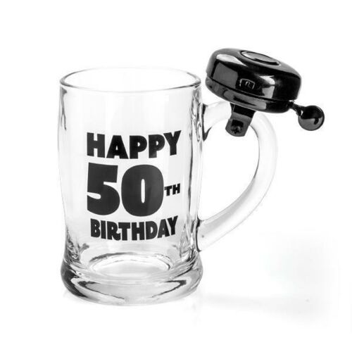 Happy 50th Birthday Bell Mug Glass Beer In Box Drinking Alcohol Birthday Present Gift Idea