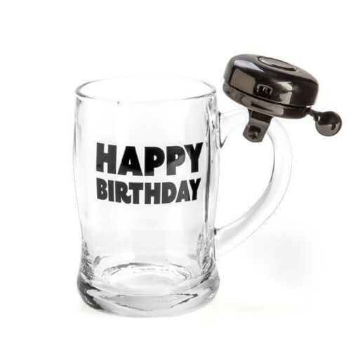 Happy Birthday Bell Mug Glass Beer In Box Drinking Alcohol Birthday Present Gift Idea