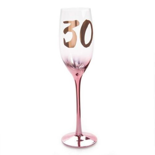 30th Birthday Pink Blush Champagne Glass Flute In Gift Box Thirtieth