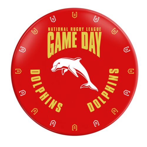 Dolphins NRL Team Logo Plastic Melamine Game Day 20cm Snack Plate 