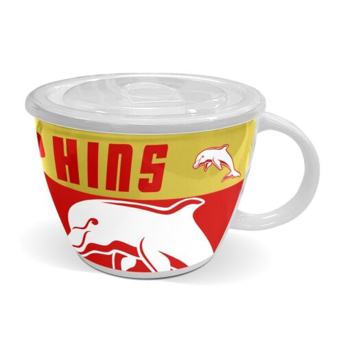 Dolphins NRL Team Large Ceramic Soup Bowl Mug With Lid