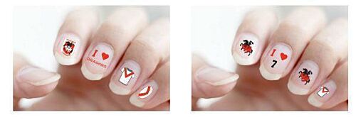 St George Dragons NRL Team Logo Colour Finger Toe Nail Art Decal Stickers Gel or Polish