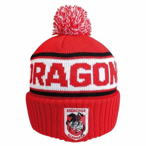St George Dragons NRL Team Striker Acrylic Beanie Hat With Pom Pom