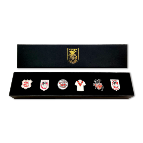 St George Dragons NRL Team Set Of 6 Pin Collection Set In Presentation Box 