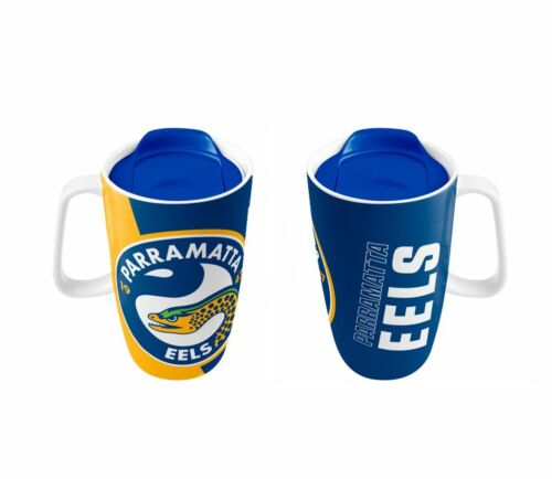 Parramatta Eels NRL Team Logo 500mL Ceramic Travel Mug With Handle
